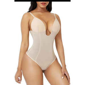 Feelingirl Beige Compression Shapewear Bodysuit S
